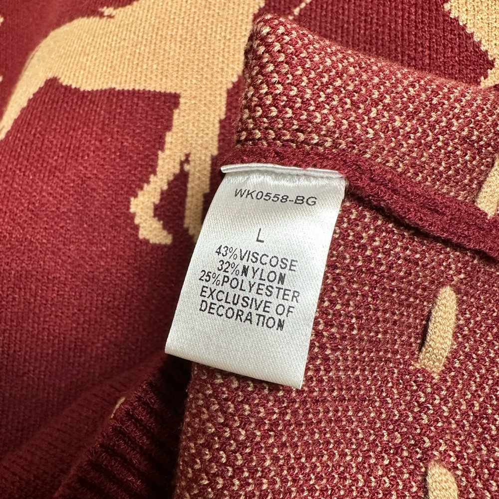 THML Burgundy Horse Sweater Vest Size L Equestrian Cottagecore - Picture 6 of 6